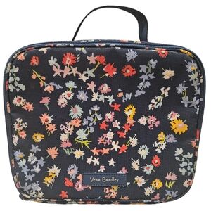 Vera Bradley Lunchbox Scattered Wildflowers With Dark Blue Back Ground